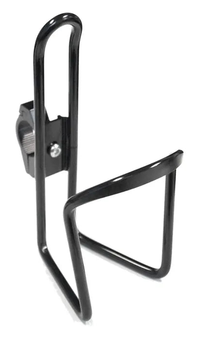 Pro Series Black Bidon Cage - Premium Alloy Handlebar Mount for 25.4mm Bars